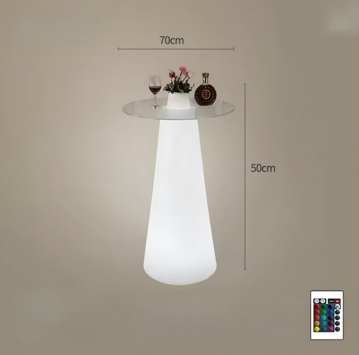 Tapered Illuminated Bar Table