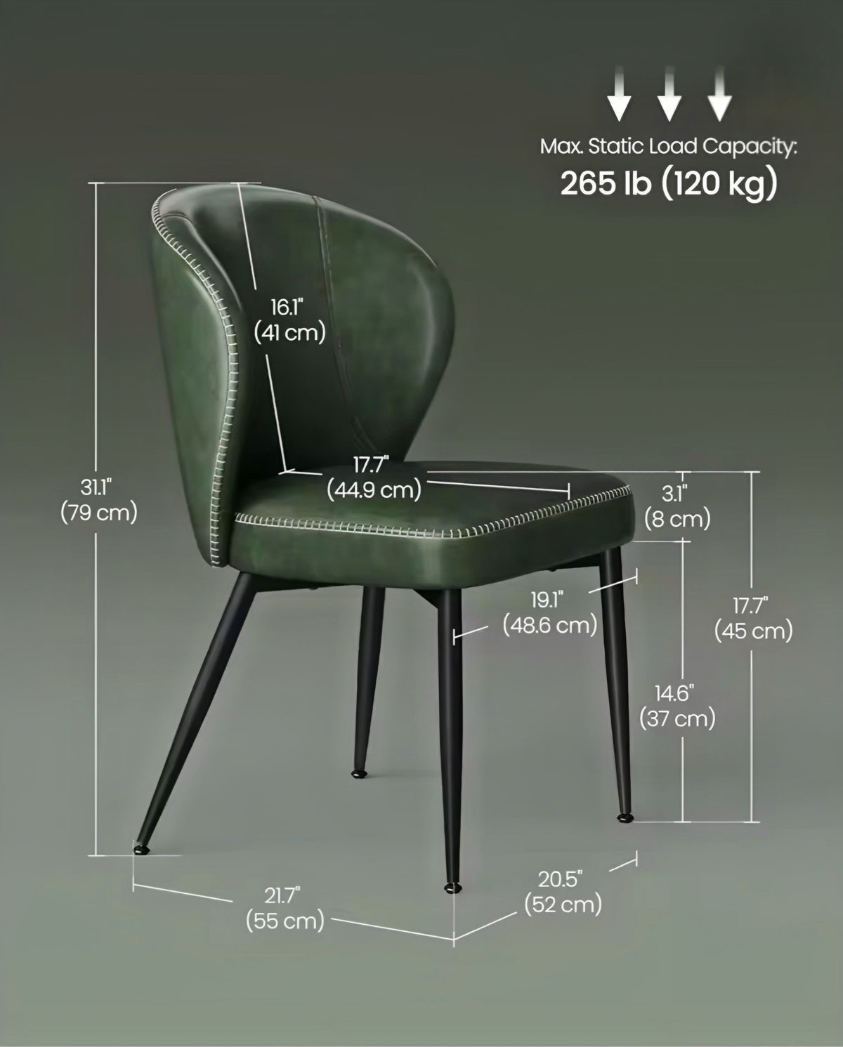 Curved-Back Dining Chair Set — 4 Pieces