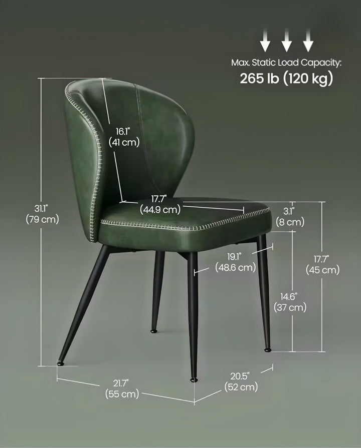 Curved-Back Dining Chair Set — 4 Pieces