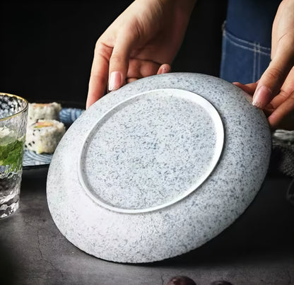 Blue Wave Ceramic Plate Set — 4 Pieces