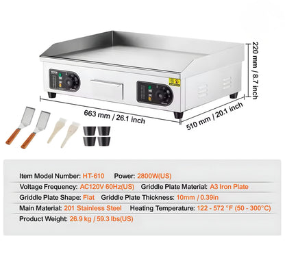 Electric Countertop Griddle
