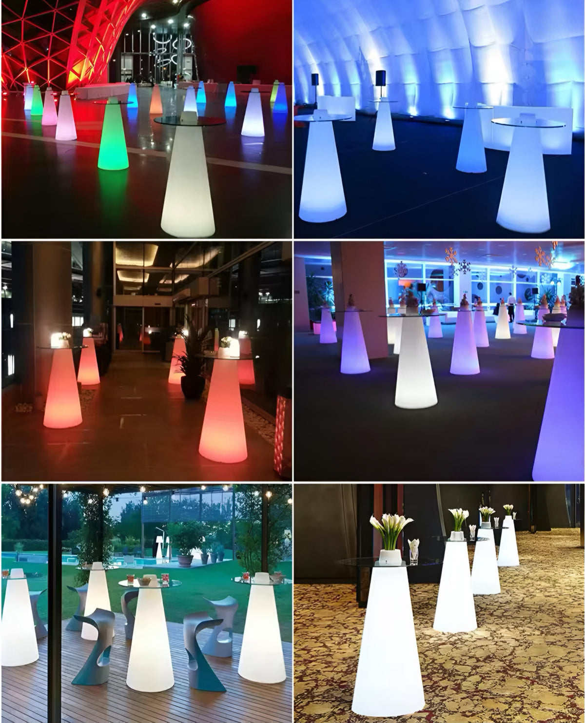 Tapered Illuminated Bar Table