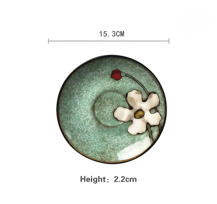 Hand-Painted Ceramic Plate Set — 6 Pieces