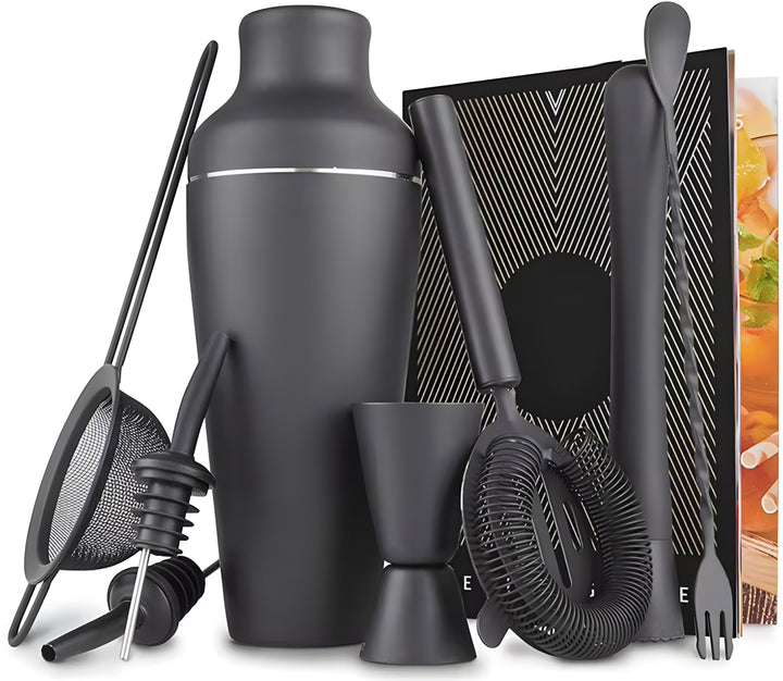 Cocktail Shaker & Bar Tool Set — 9 Pieces