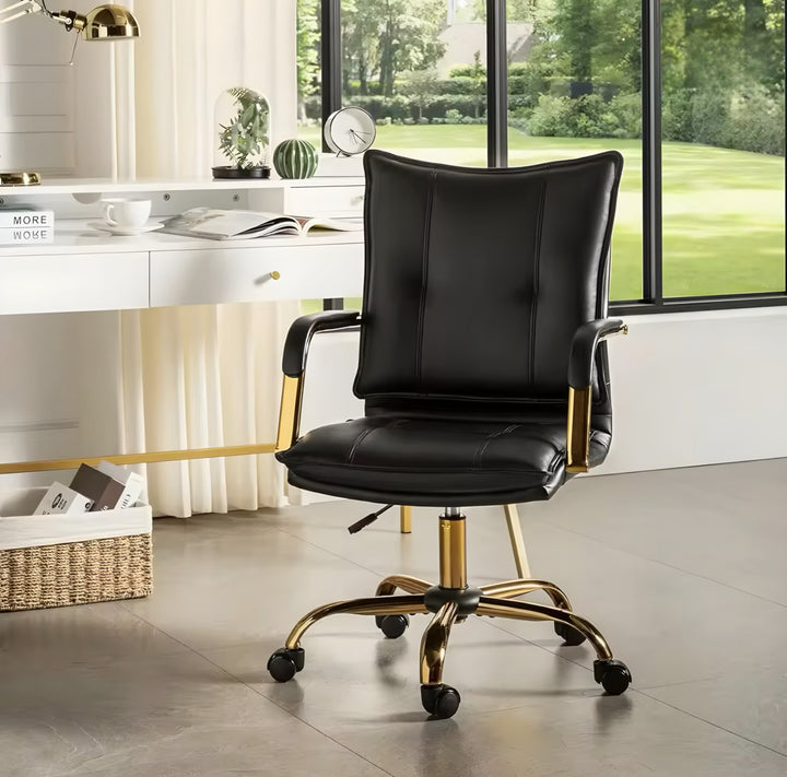 Office Chair with Gold-Tone Base