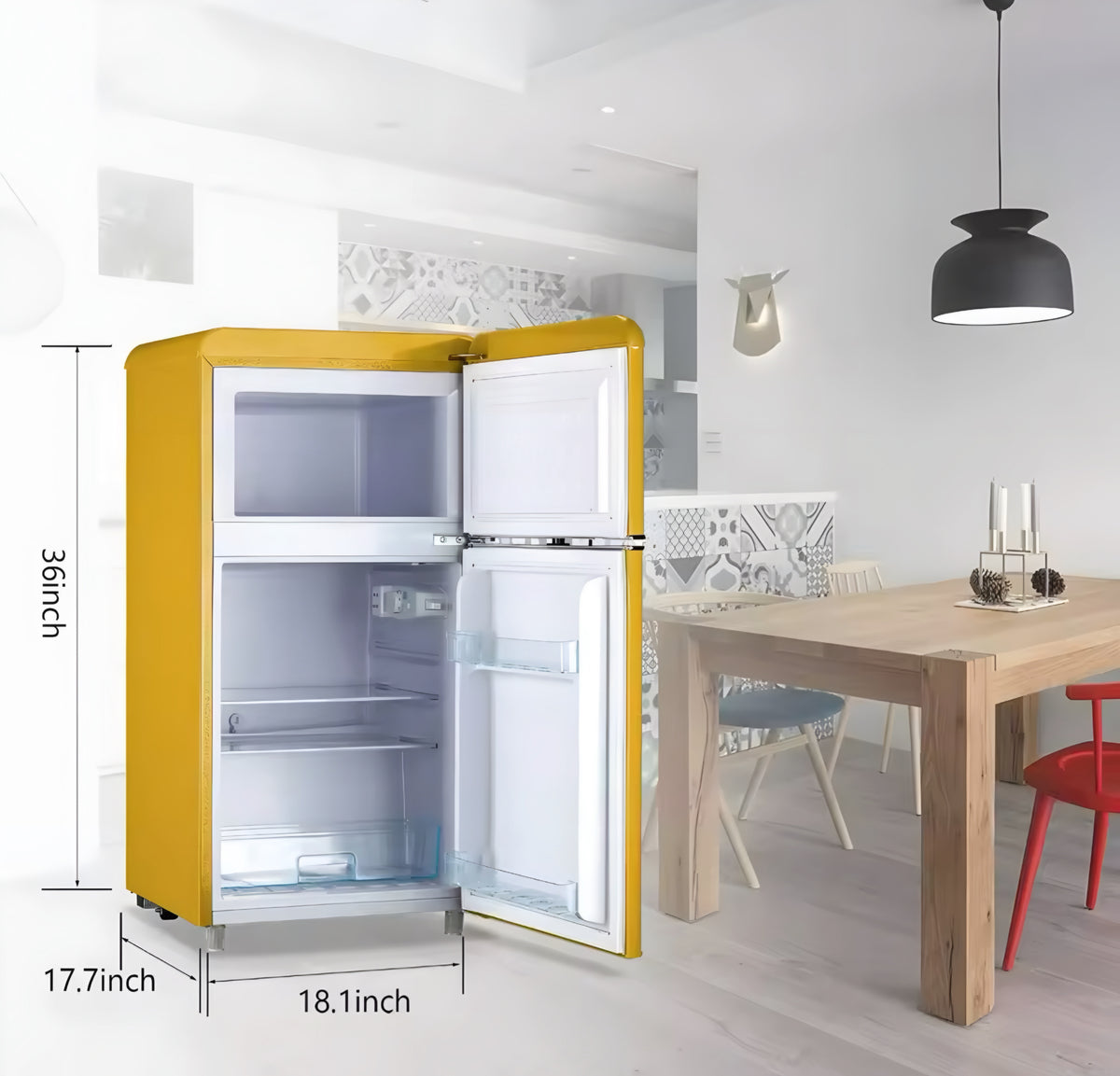 Vintage-Style Mini Fridge
