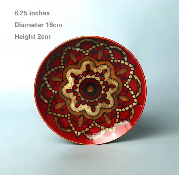 Hand-Painted Ceramic Plate Set — 6 Pieces