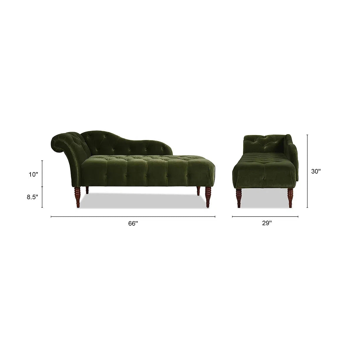 Samuel Olive Green Tufted Chaise Lounge — gallery view 10 of 10