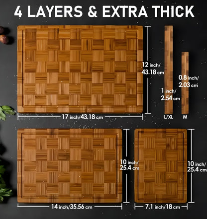 Bamboo Cutting Boards Set — 3 Pieces