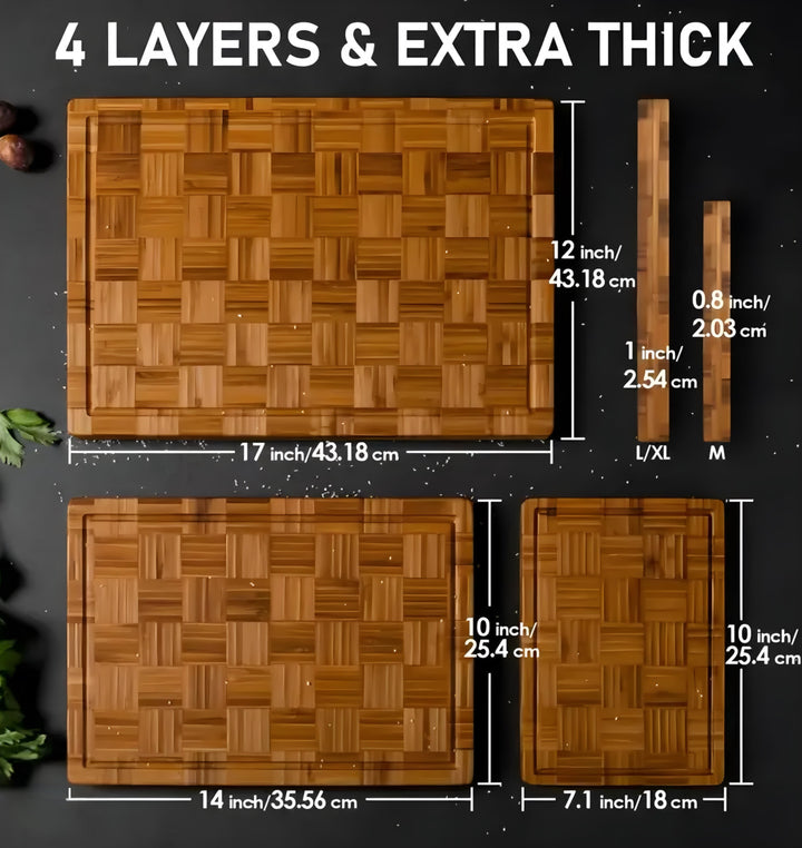 Bamboo Cutting Boards Set — 3 Pieces