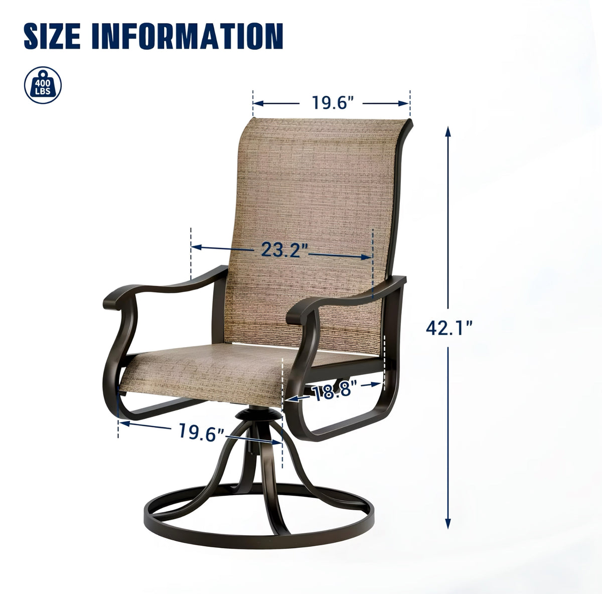 Outdoor Swivel & Rocking Chair Set — 4 Pieces