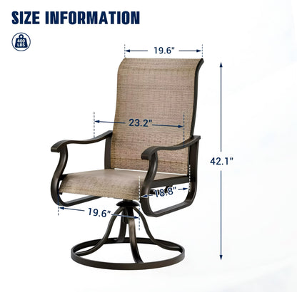 Outdoor Swivel & Rocking Chair Set — 4 Pieces