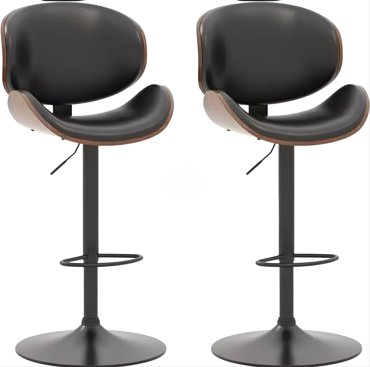Wood-Back Swivel Bar Stool Set — 4 Pieces