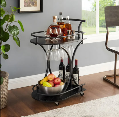 Curved-Frame Serving Cart