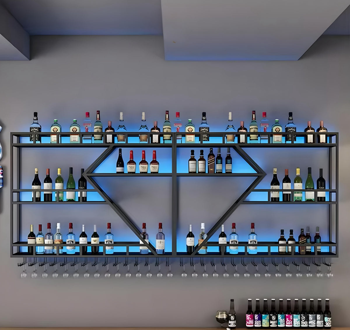 LED Diamond Display Shelf