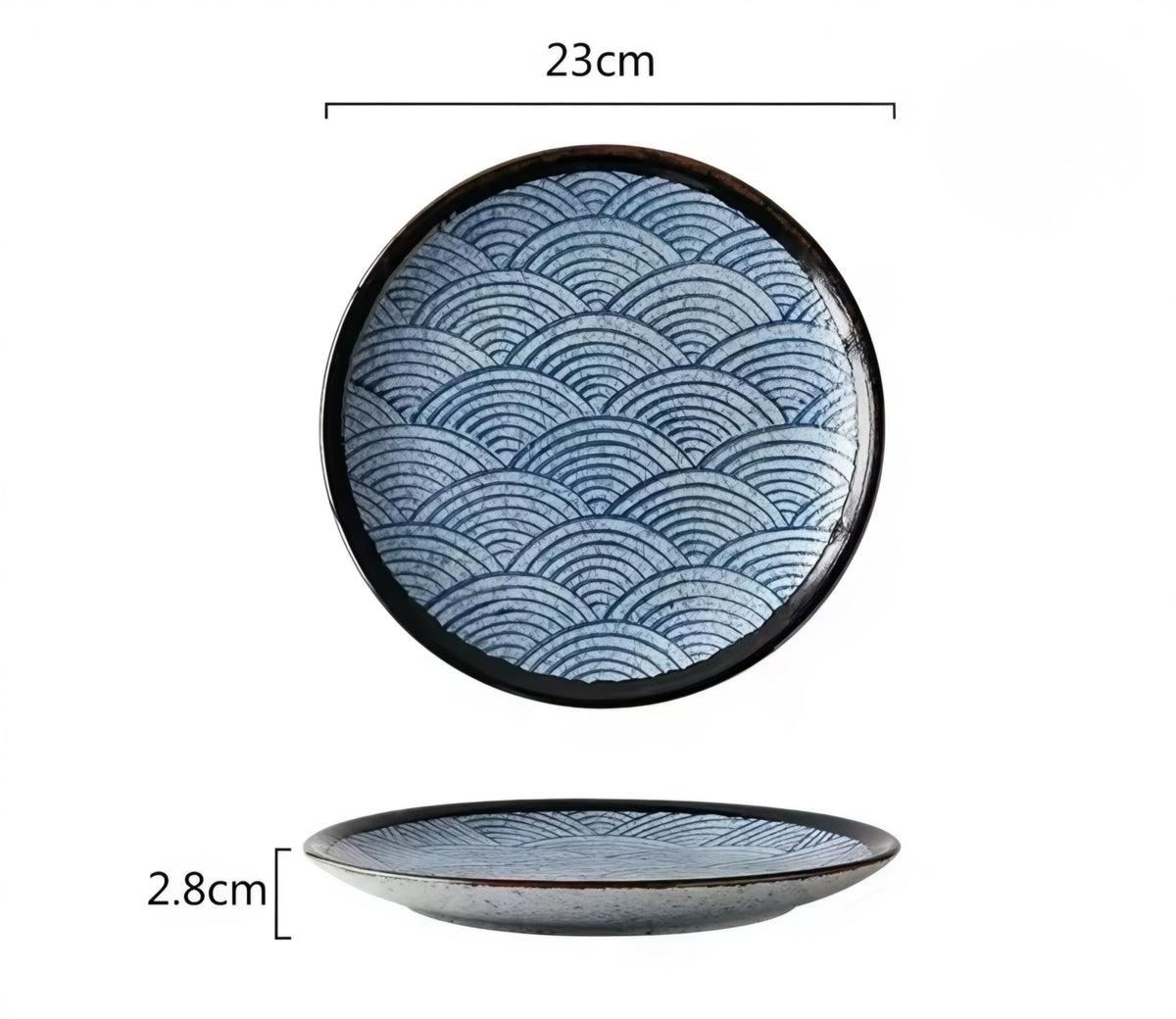 Blue Wave Ceramic Plate Set — 4 Pieces
