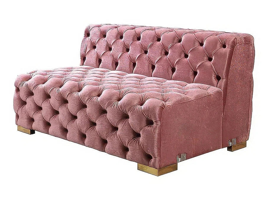 Madelene pink velvet sectional, individual center section