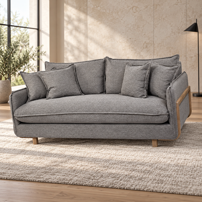 Alden Gray Sofa in a light contemporary living room
