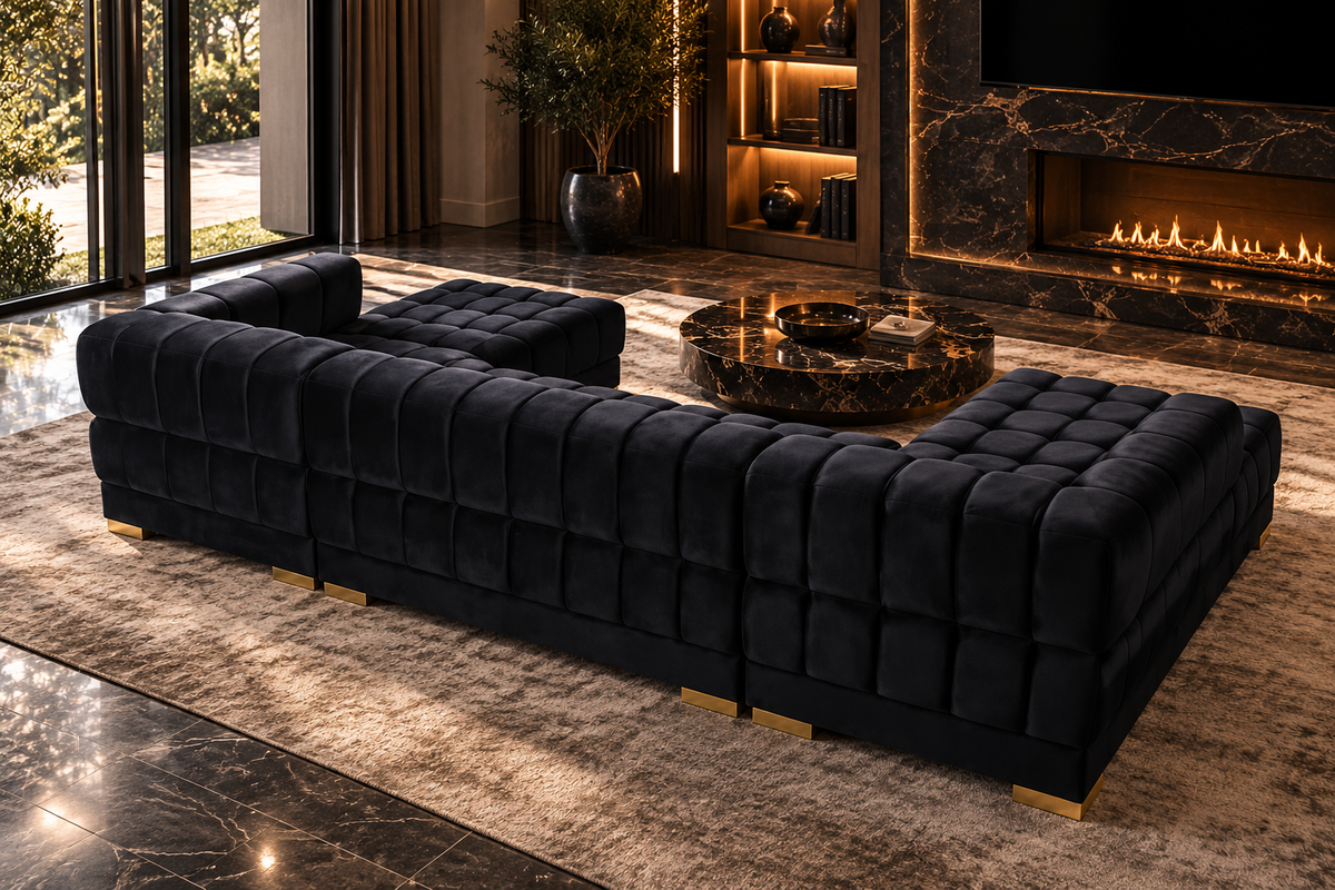 Onyx Velvet Sectional