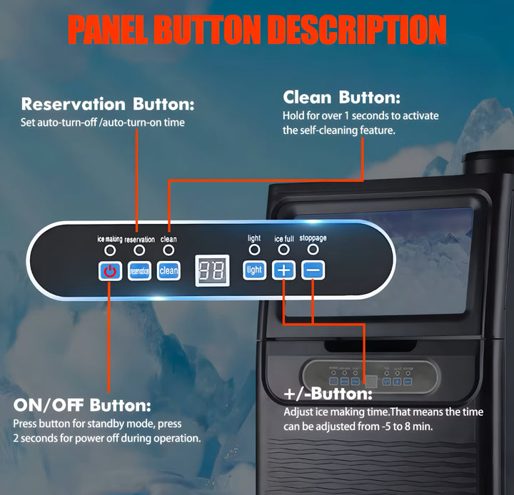 Compact Ice Maker with Viewing Window