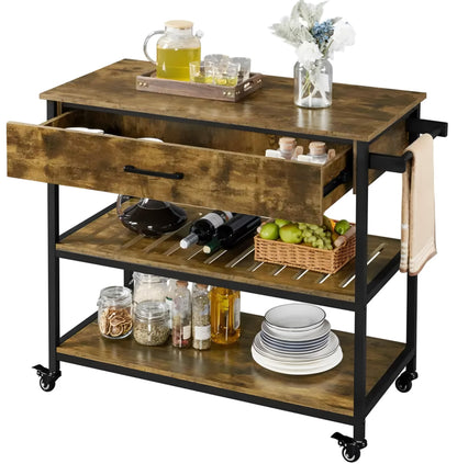 Kitchen Cart with Drawers & Basket
