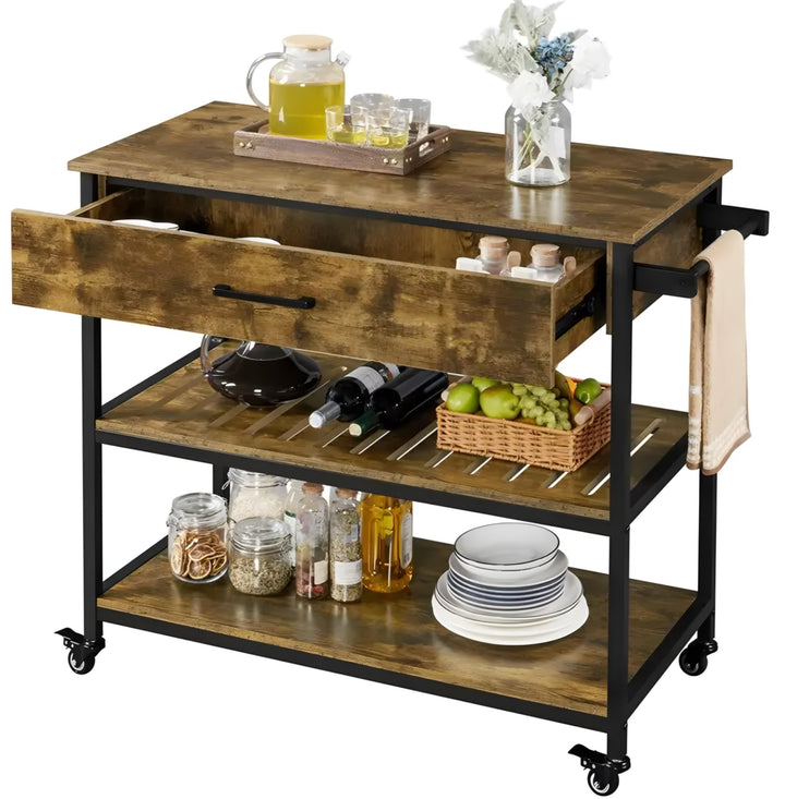 Kitchen Cart with Drawers & Basket