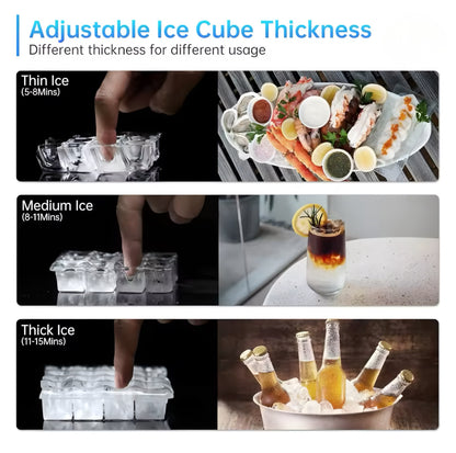 Ice Maker with Sloped Viewing Window