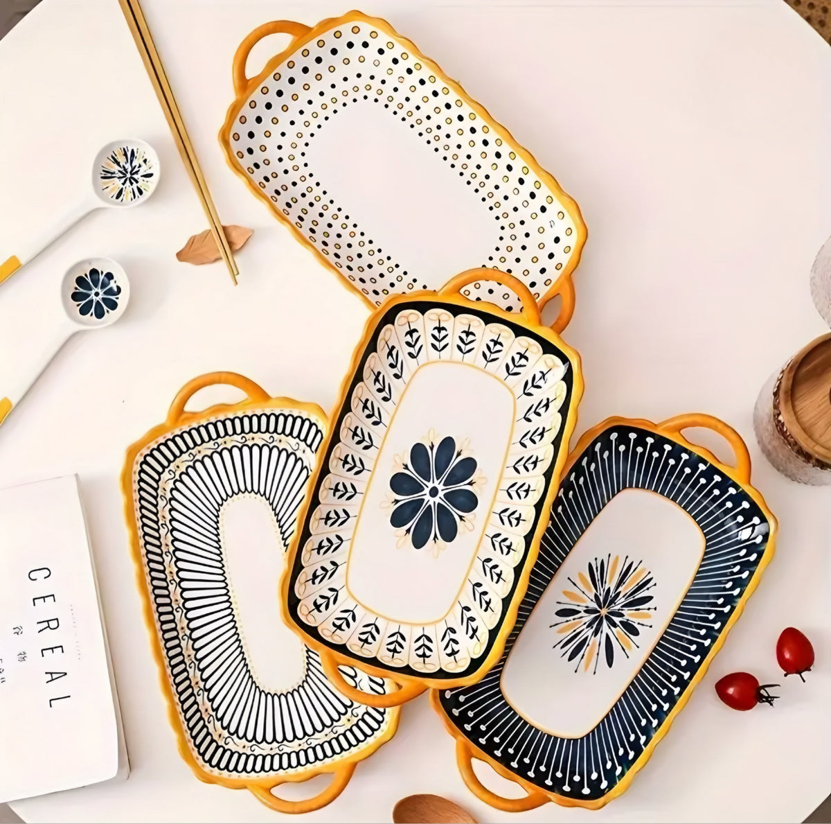 Colorful Ceramic Plate Set — 4 Pieces