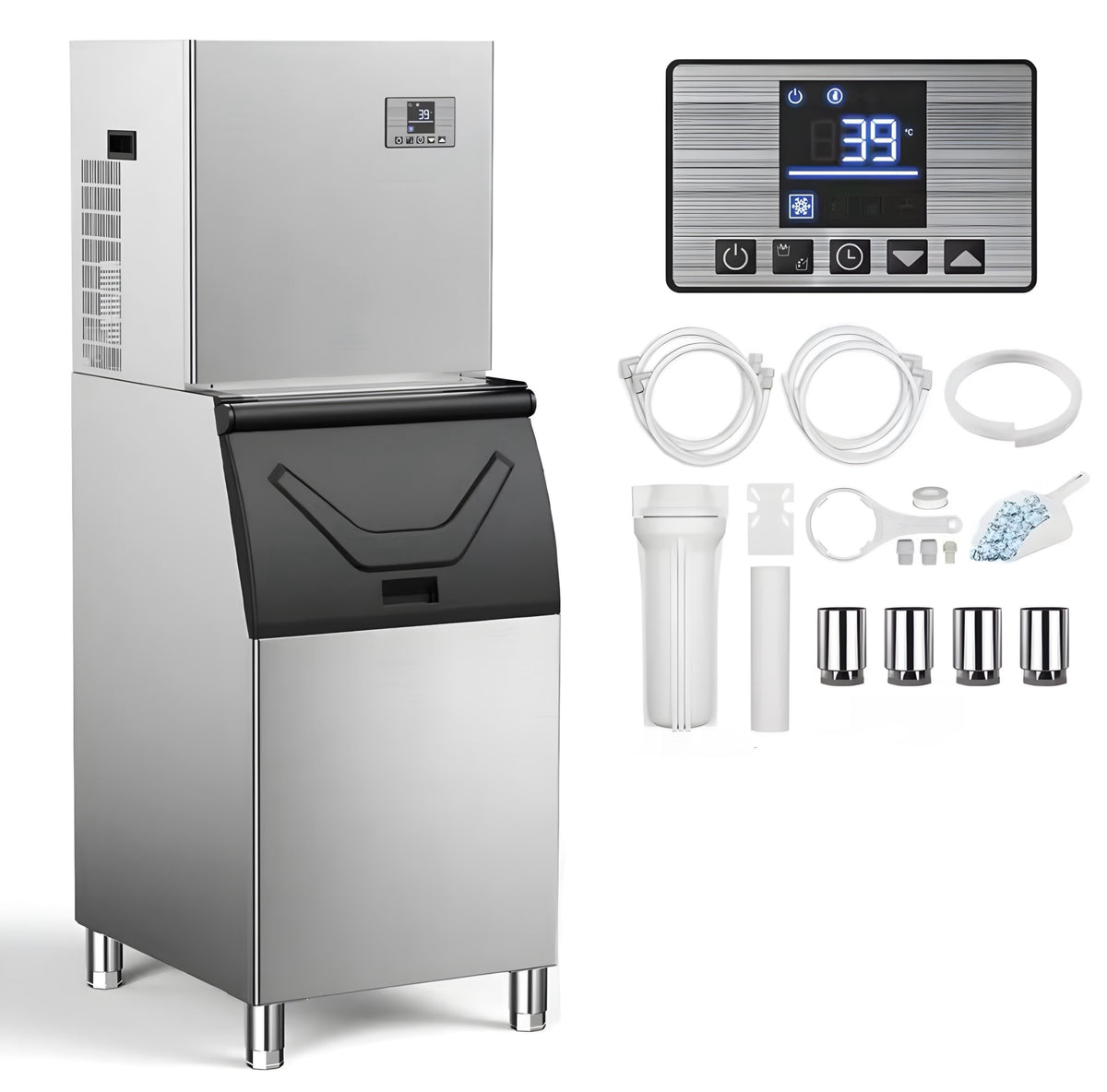Commercial Ice Maker with Upper Cabinet