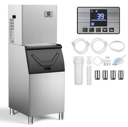 Commercial Ice Maker with Upper Cabinet