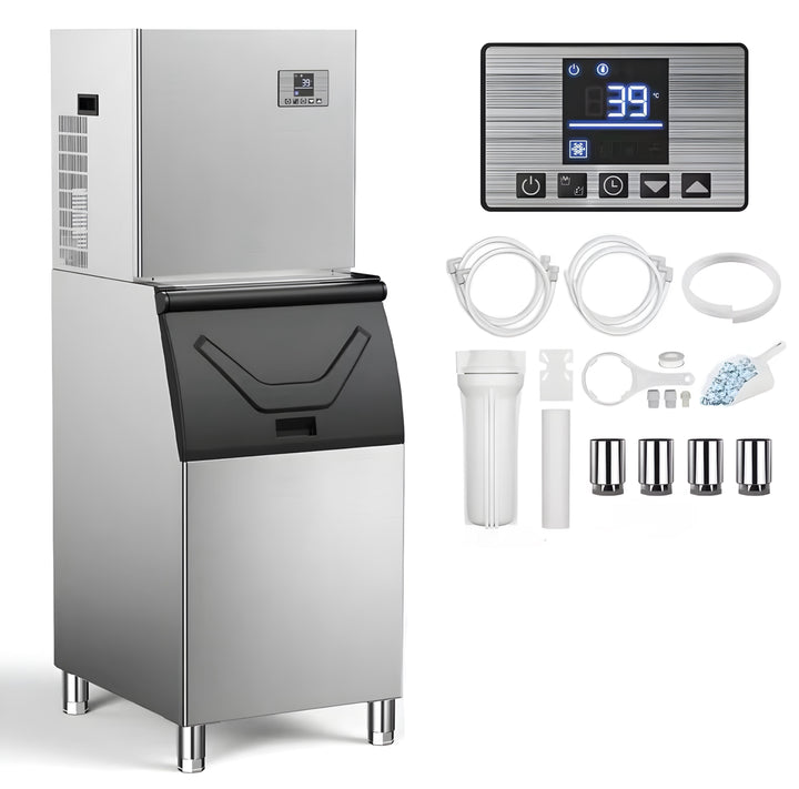 Commercial Ice Maker with Upper Cabinet