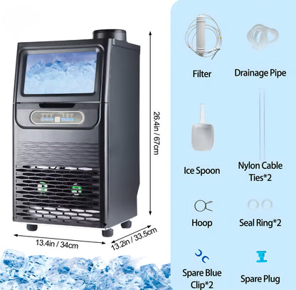 Compact Ice Maker with Viewing Window