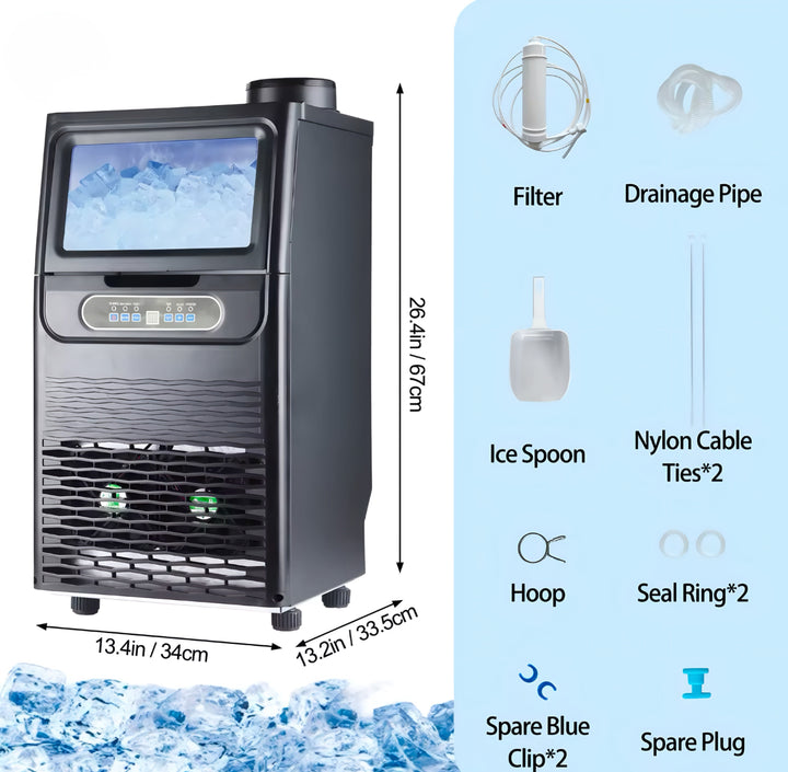 Compact Ice Maker with Viewing Window