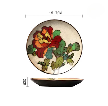 Hand-Painted Ceramic Plate Set — 6 Pieces