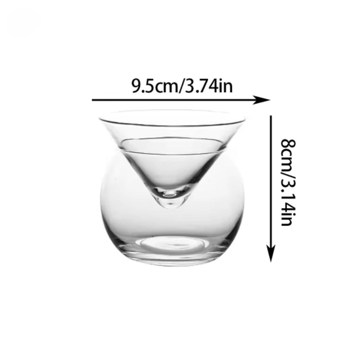 Triangular Cocktail Glass Set — 6 Pieces