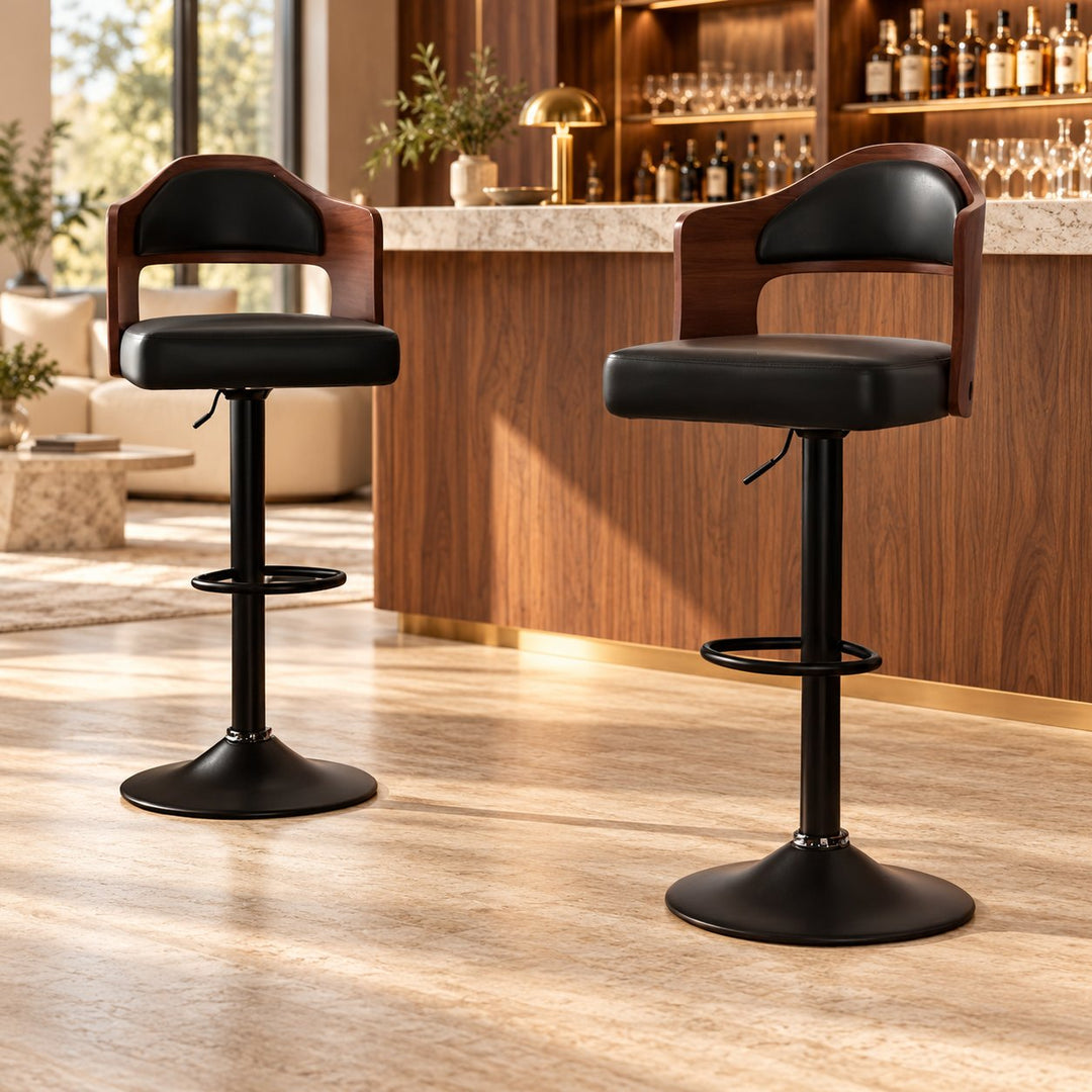Cove Curved-Back Bar Stool Set of 2 — complete product on a light neutral background