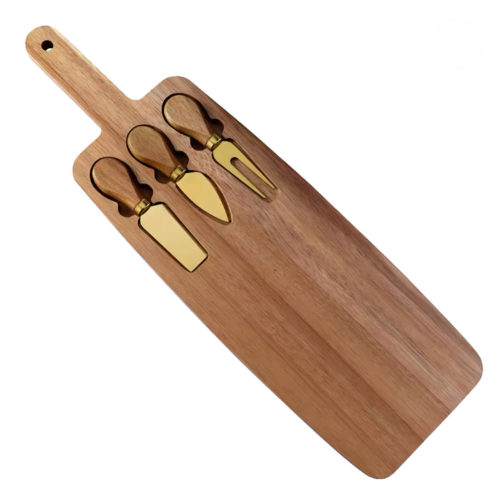 Paddle Cheese Board with Utensils