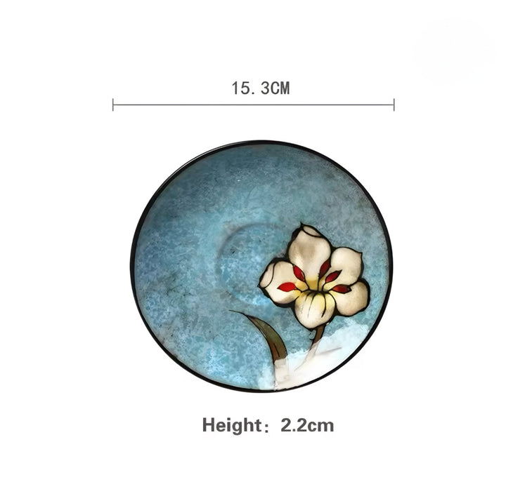 Hand-Painted Ceramic Plate Set — 6 Pieces