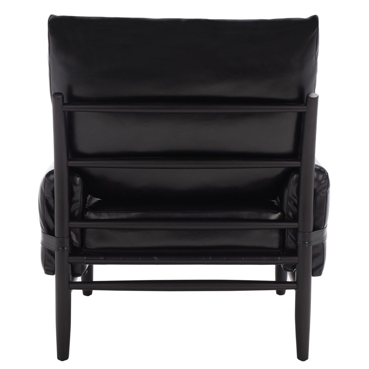 Strap-Detail Wood-Frame Accent Chair