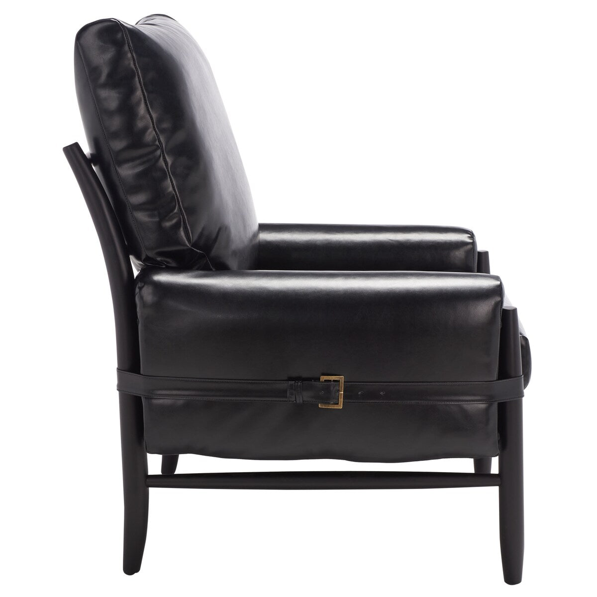 Strap-Detail Wood-Frame Accent Chair