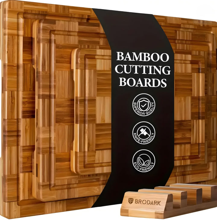 Bamboo Cutting Boards Set — 3 Pieces