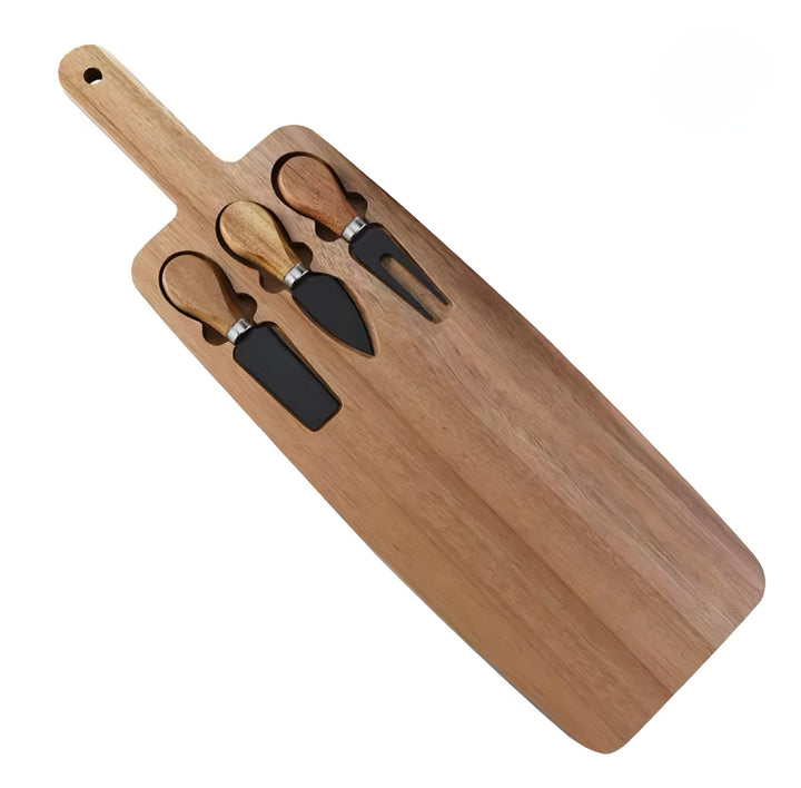 Paddle Cheese Board with Utensils