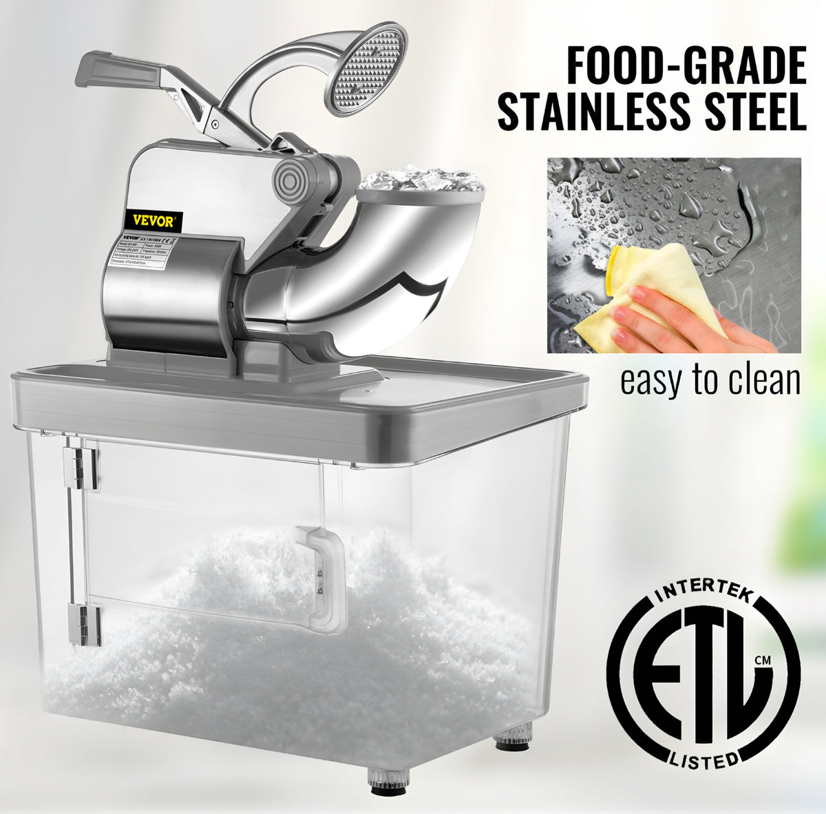 Ice Crusher with Collection Bin