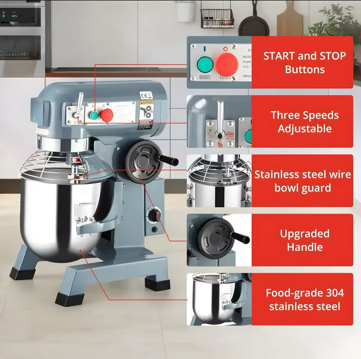 Commercial Stand Mixer with Safety Guard