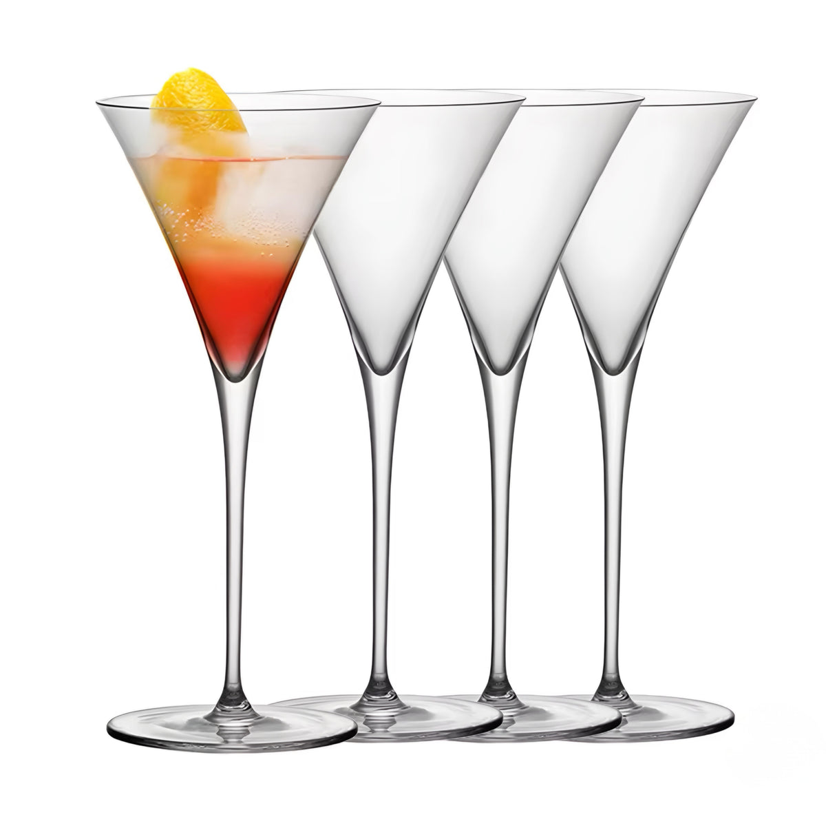 V-Shaped Martini Glass Set — 8 Pieces