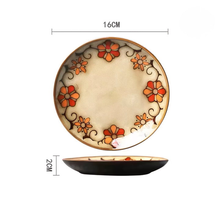 Hand-Painted Ceramic Plate Set — 6 Pieces