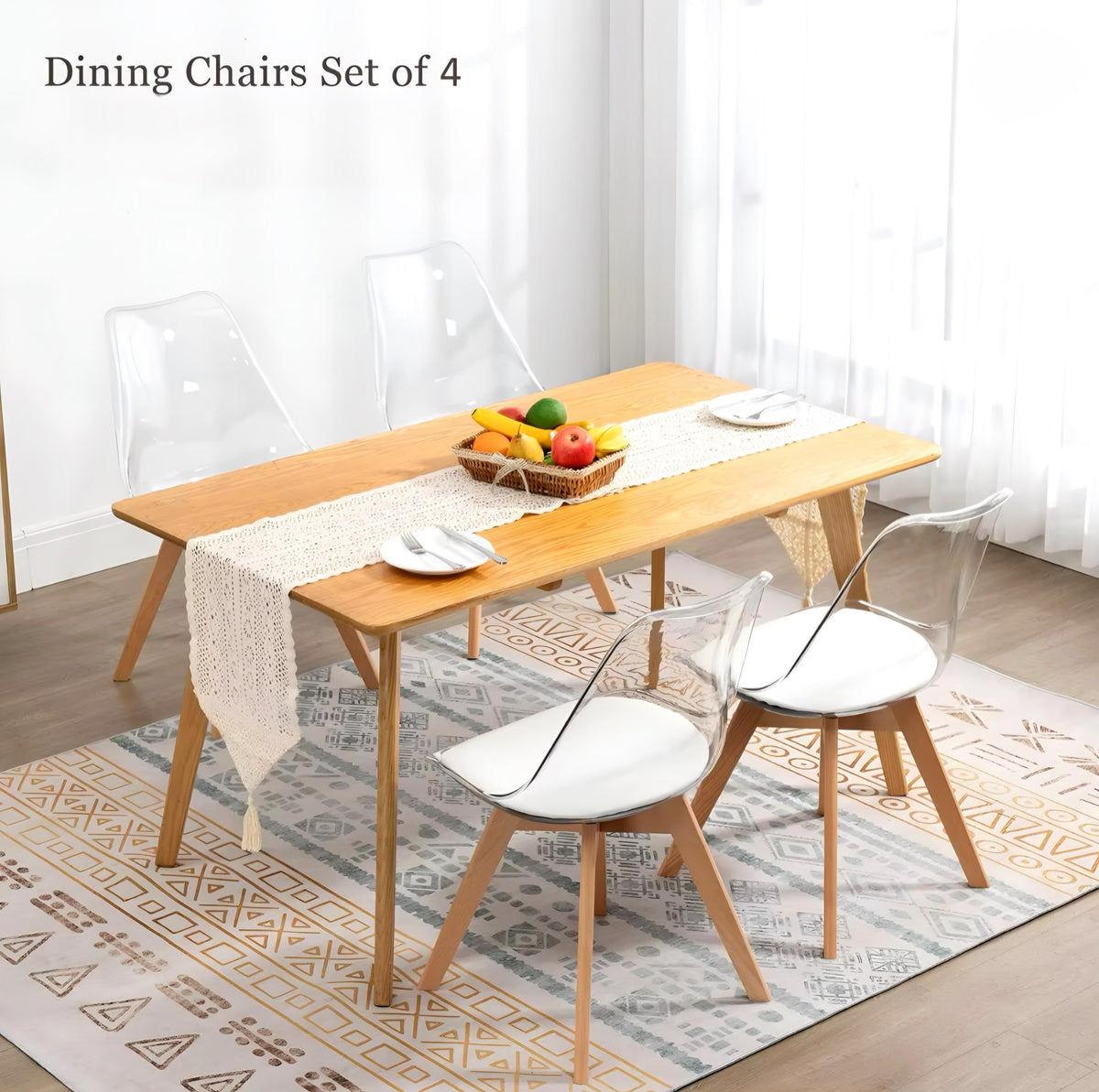 Acrylic Dining Chair Set — 4 Pieces