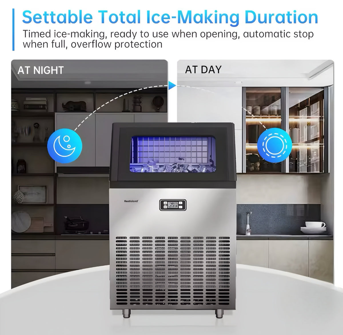Ice Maker with Sloped Viewing Window