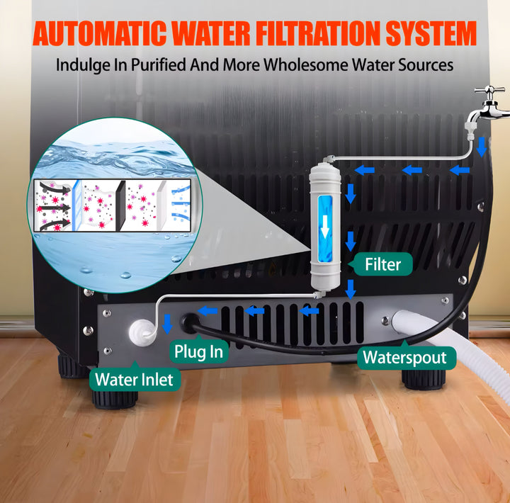 Compact Ice Maker with Viewing Window