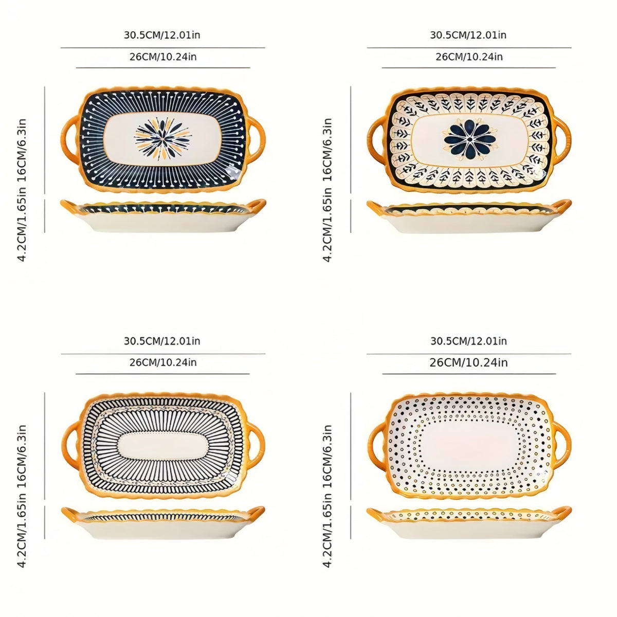 Colorful Ceramic Plate Set — 4 Pieces